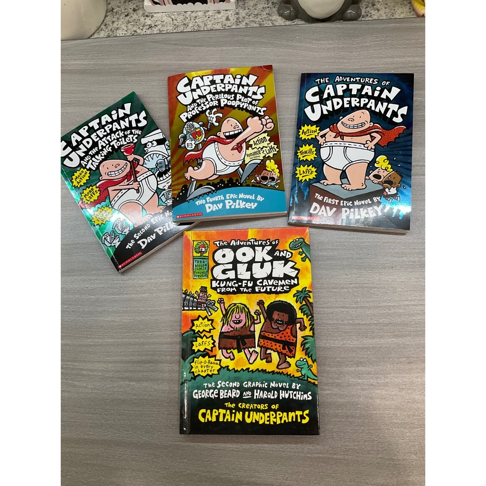 FOUR‎ CAPTAIN UNDERPANTS BY DAV PILKEY